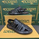 100% Leather CK Royal Black Sandals
