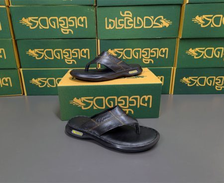 100% Leather Black Sandals