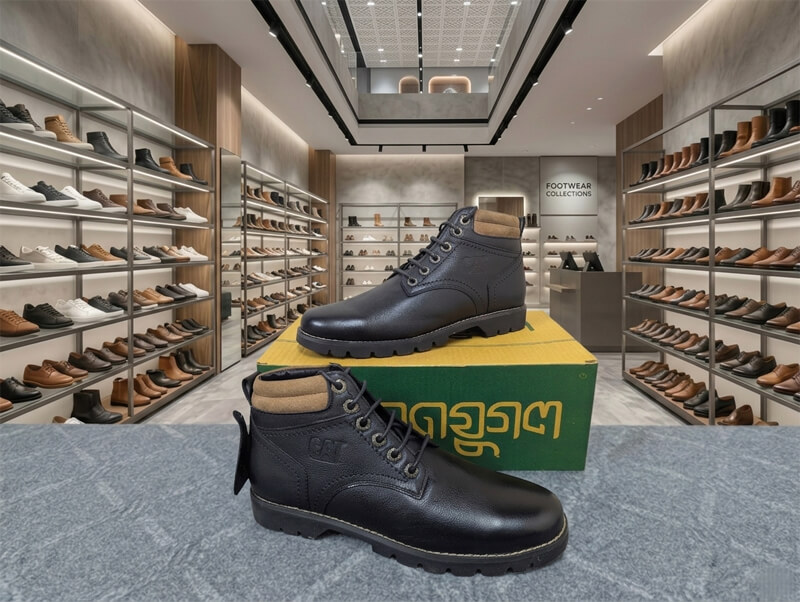 CAT 100% Leather High Neck Boots