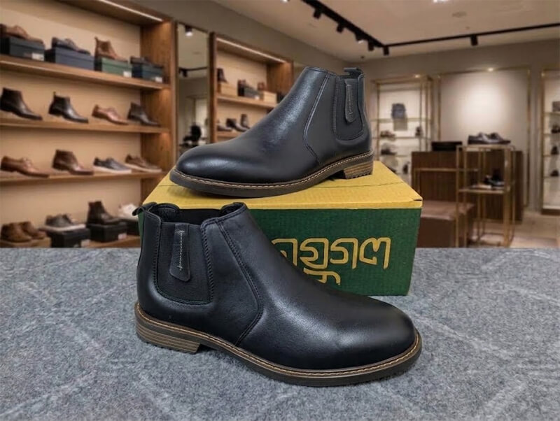 100% Leather High Neck Formal Boot