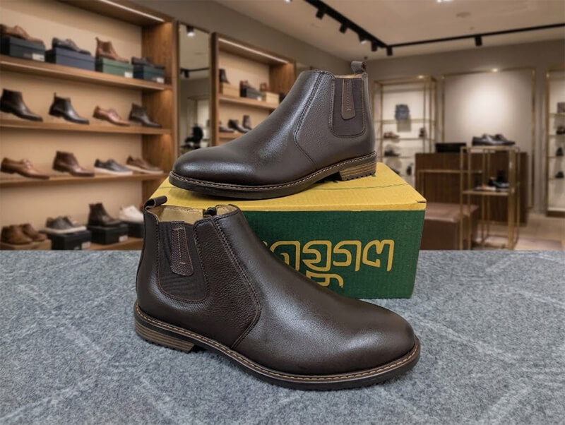 100% Leather High Neck Formal Boot